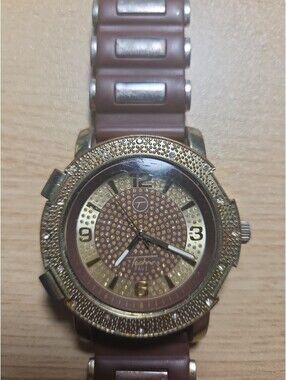 Men's TECHNO PAVE Gemmed Watch w/ New Battery - No.7383